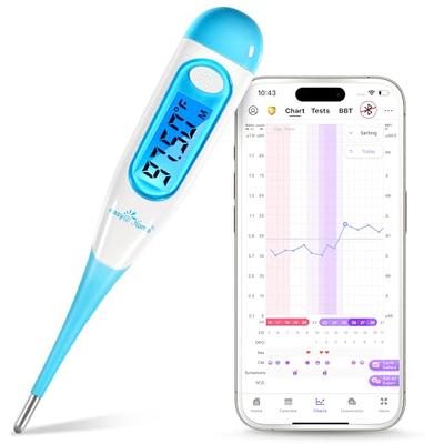 Dipwand Portable Digital Thermometer, with Extra Probe Sensor | Portable  Travel Temperature Reader | Color Coded LCD Display (Black)