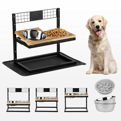 Elevated Food Bowl Set for Growing Puppies Adjustable 