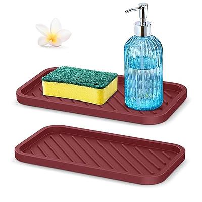 Silicone Sponge Holder for Kitchen Sink-2 PCS Thicker Heavier Kitchen Sink  Tray,EGWON Kitchen Soap Tray Silicone Sink Tray Soap Dispenser Tray - Yahoo  Shopping