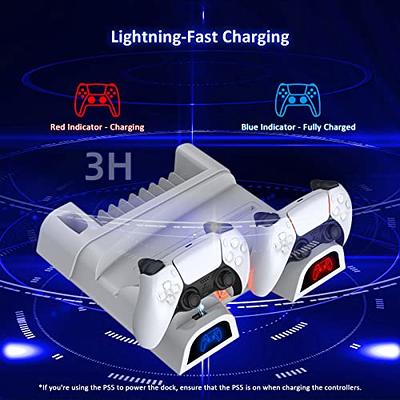  NexiGo Enhanced PS5 Controller Charger, Dual Charing Station  with LED Indicator, High Speed, Fast Charging Dock for Playstation 5  DualSense Controller, White : Video Games