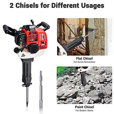 Yescom 52 cc 2 Stroke Gas Powered Demolition Jack Hammer 55J Gasoline Concrete  Breaker Drill with 2 Chisels EPA Certified - Yahoo Shopping