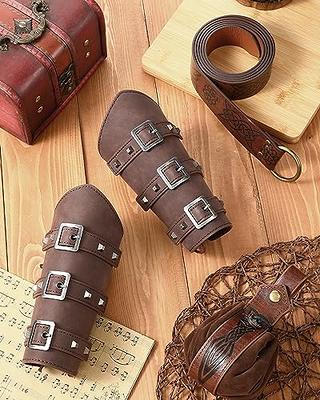 LEIFIDE Medieval Viking Belt Leather Belt Pouch Faux Leather Arm Guards  Renaissance Accessories Viking Costume Leather Bracers Medieval Bag Knight  Belt for Halloween Fair Cosplay (Coffee,Retro) - Yahoo Shopping