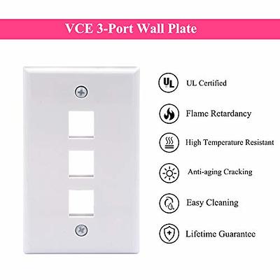 Cat 6 Quick Connect RJ45 Keystone Insert, White, A/V Wall Plates and  Inserts, A/V Connectivity