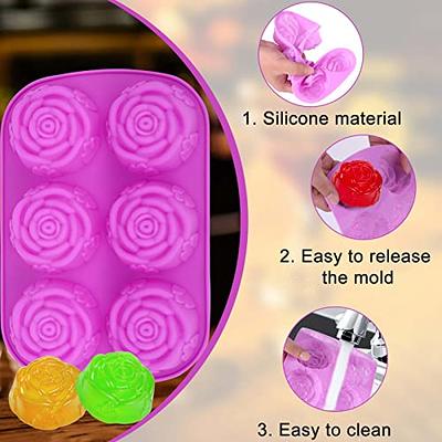4pcs 6-cavity Rose Silicone Molds, Food Grade Silicone Flowers