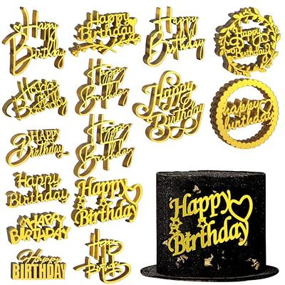 Deco Art / Cake Topper Happy Birthday Dorado/ 1 Set De 6 Pz