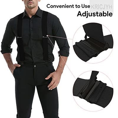 MENDENG Suspenders for Men Heavy Duty Swivel Hooks Retro X-Back