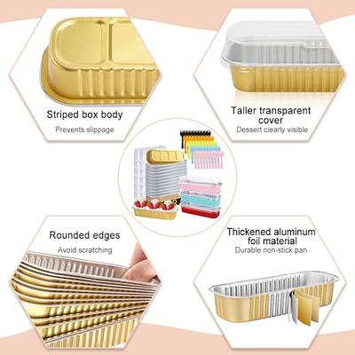 50pcs Aluminum Foil Baking Cake Box Colorful Rectangular Small Tin