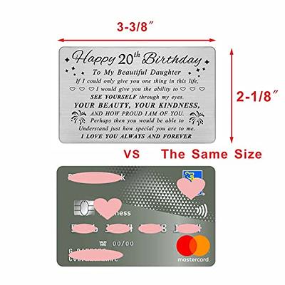 DEGASKEN Daughter 20th Birthday Card - Birthday Gifts for Sweet 20 Year Old  Daughter - 20th Birthday Decorations for Girls, Personalized Engraved  Wallet card - Yahoo Shopping
