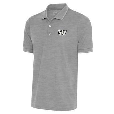 Men's Antigua Silver/Gray Washington Commanders Metallic Logo Nova Polo