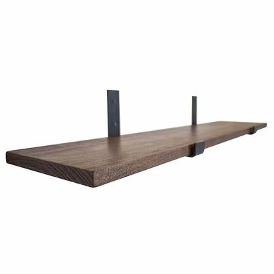 16.9 in. W x 5.8 in. D Dark Brown Wood Floating Shelves with Sturdy Metal Frame Decorative Wall Shelf