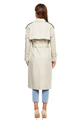 WAIDONGBEI Women's Trench Coat, Double-breasted Rain Coat with