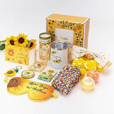 Birthday Gifts for Women, Sunflower Gifts Sending Sunshine, Get Well Soon  Gifts Basket Care Package Unique Relaxation Gifts Box for Thinking of You