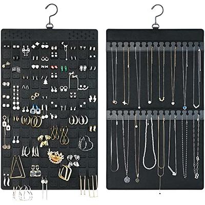 KMEOSCH Jewelry Holder Organizer, Hanging Jewelry Organizer Dual-Sided  Earring Organizer Display for 300 Pairs of Earrings and Necklace Holder for  30 Necklaces-Black Jewelry Storage Organizer - Yahoo Shopping