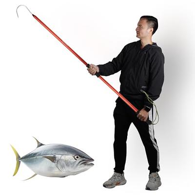 Erjinpenm 120 cm Fishing Hooks Fishing Equipment Telescopic Fish Gaff Stainless Spear Gaff Telescopic Harpoon, Men's, Size: 3, Silver