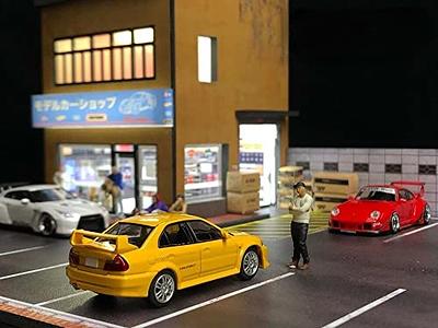 Diorama 1/64 Car Garage Model LED Lighting Parking Lot Scenery Display  Model Toy