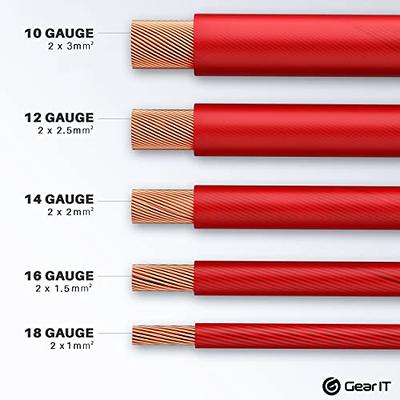 GearIT 8 Gauge Wire (50ft Each- Black/Red) Copper Clad Aluminum