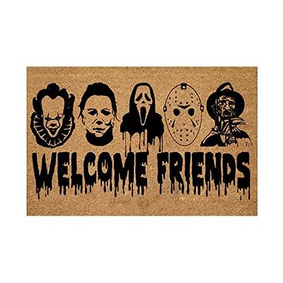 Halloween Door Mat Scary Theme Welcome Mat Winter Doormat Farmhouse Kitchen  Bathroom Holiday Party Decorating for FrontDoor Home