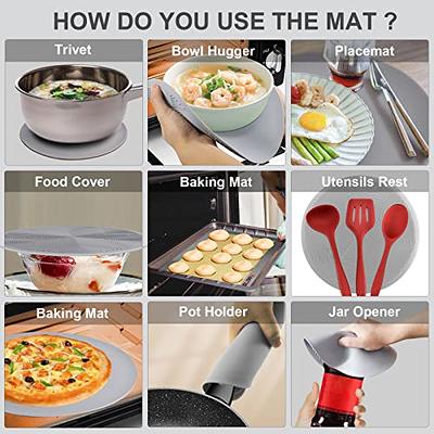 Silicone Baking Mat & Multi-purpose Microwave Mat, 4 in 1 KooMall Non Stick  Reusable Cookie