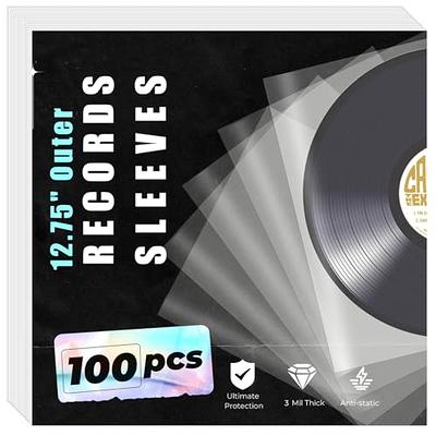 Record Sleeves for Album Covers, 50 Clear Plastic Outer Sleeves to Protect  12“ LP Vinyl Record Albums, 12.75 x 12.75 inch & 3 mil Thick - Archival