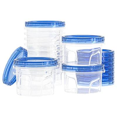 SE 1 1/2 inch Round Plastic Containers - 6pc - Screw on Lid