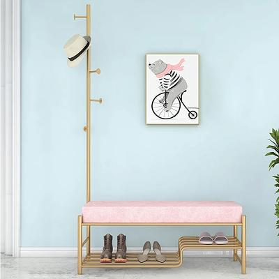 Hall Tree 20.3â€ Entryway Bench with Coat Rack 4 In 1 Shoe Closet