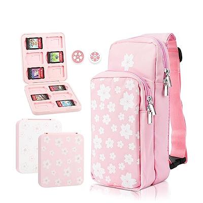 GUTIAL Accessories Kit for Nintendo Switch - Pink Cute Accessories Bundle  Girly Style Pack for girls with Travel Carrying Case and Dockable Cover