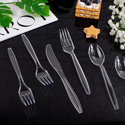 Exquisite 360 Pcs Disposable Cutlery Set 120 Forks, 120 Spoons, 120 Knives  - Silver