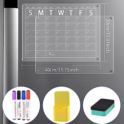 Acrylic Weekly Menu Board for Kitchen - Dry Erase Board for Fridge - Menu Planner for Fridge - Magnetic Weekly Planner - Meal Planning Board 