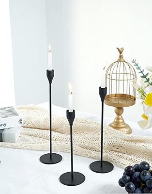  Matte Black Candle Holders Set of 3 - Metal Candle