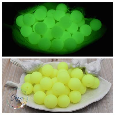 15mm GLOW Neon Purple Silicone Beads, Glow in the Dark