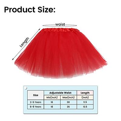 Girls Red Tulle Tutu Skirt -  5 / Red