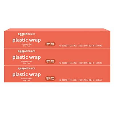 Glad Holiday Cling Wrap Plastic Wrap Roll, Red, 300 sq ft