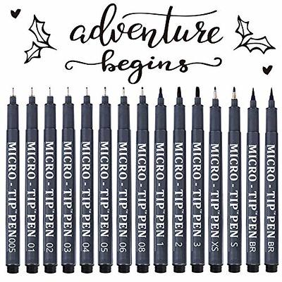 YISAN Hand Lettering Pens,Calligraphy Pens,Brush Markers Set,Black,for  Beginners Writing, Art Drawings,70306