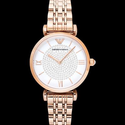 Emporio Armani Glitz Quartz Crystal Pave Dial Ladies Watch AR11244