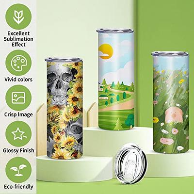 8 Pack 20oz Sublimation Tumbler Set Triple-Insulated Stainless