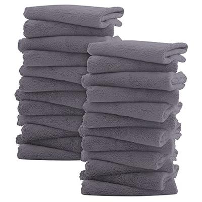 12 Pack Baby Washcloths - Extra Absorbent and Soft Wash Clothes for  Newborns, Infants and Toddlers - Suitable for Baby Skin and New Born -  Microfiber Coral Fleece 12x12 Inches Grey and