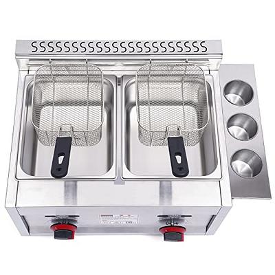 Cook N Home Deep Fryer Pot, Japanese Tempura Small Stainless Steel Deep  Frying Pot, 304 Stainless Steel with Oil Drip Drainer Rack, Glass Lid, 6.3