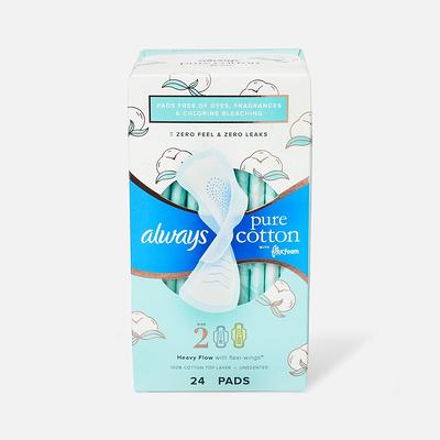 Always Radiant Feminine Pads with Wings, Size 2, Heavy Absorbency, Scented,  26 CT 