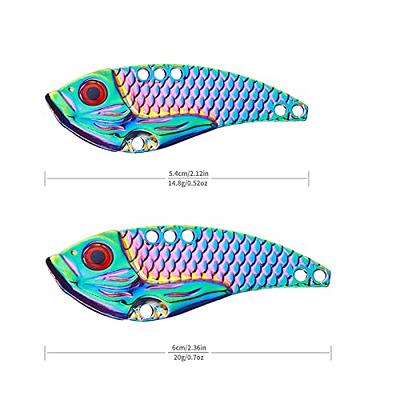 3Pcs Fishing Jigs Spoon Fishing Lures Metal Jig Lure Crank Bait Casting  Sinker Spoons Spinner Baits Nickel Treble Hooks for Bass Trout Walleye  Catfish