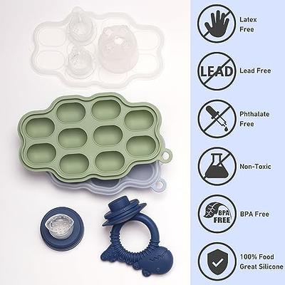 JEXFUN Silicone Baby Fruit Food Feeder Pacifier & Breastmilk Popsicle  Freezer Molds, Baby Food Freezer Tray Storage Containers Breast Milk Ice  Cubes