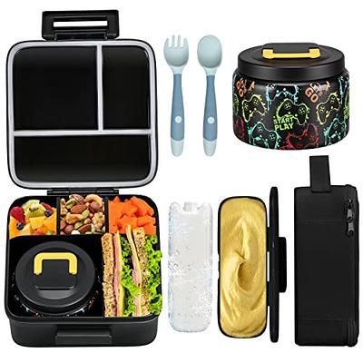 Kids Lunch Box with Thermos for Hot or Cold Food, Small Bento-Box,  Insulated Stainless Steel Wide Mouth Soup, Boys Girls School Daycare  Leakproof