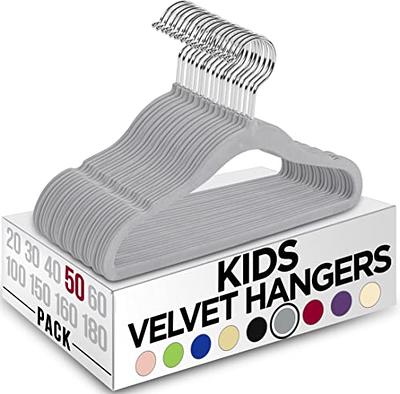 Laura Ashley Heather Grey Kids Velvet Hangers - 25 Pack