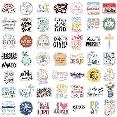 100 Pack Inspiring Christian Stickers for Water Bottles, Laptops