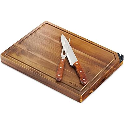 Acacia Wood Chopping Block (20 x 14 x 3) - WebstaurantStore