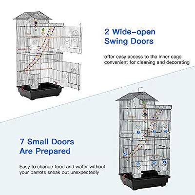 BestPet 39 inch Roof Top Large Flight Parrot Bird Cage Accessories Medium  Roof Top Large Flight cage Parakeet cage for Small Cockatiel Canary  Parakeet Sun Parakeet Pet Toy (Black) - Yahoo Shopping