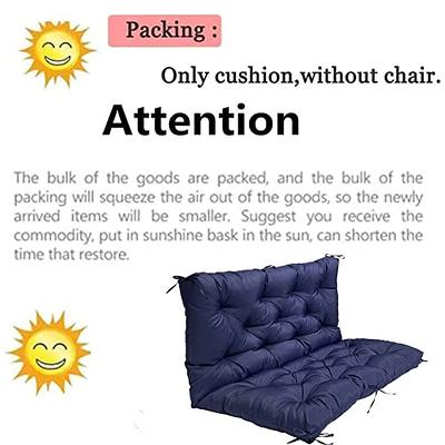Outdoor Swing Replacement Seat Cushions Pad, 3 Seater Waterproof Non Slip  Overstuffed Bench Cushion, Loveseat Cushions with Ties for Porch Garden