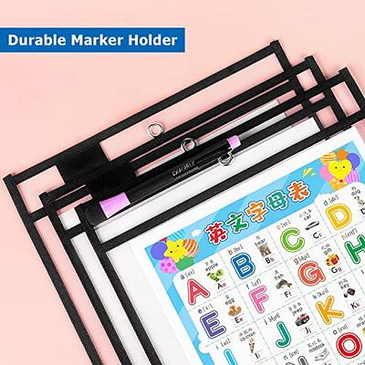 30 Packs Dry Erase Pockets Sleeves - 10 Assorted Colors with 2 Rings - Dry  Erase Sheets Reusable - 10x14 Ticket Holders, Clear Pocket Sleeves for