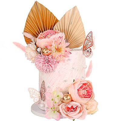 Birthday Cake TOPPER. Rose Gold Butterfly Cake Decoration.