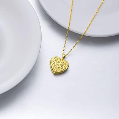 Locket Necklaces: Monogram Trio, Gold, Oval, Gray by Shutterfly