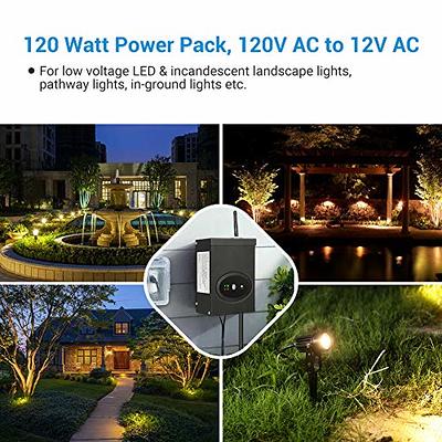 DEWENWILS 120W Wi-Fi Low Voltage Transformer, 3 Independent Outputs, 120V AC to 12V/14V AC, Low Voltage Landscape Transformer with Schedule & Timer HWLT03A